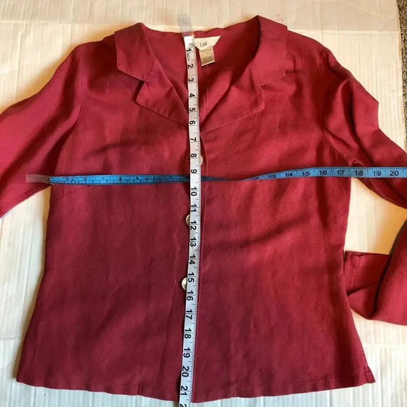 J.Jill Linen Blend Women Button Down Shirt Jacket Blouse Size 4 - Picture 4 of 6